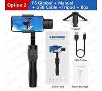 Support de téléphone anti-tremblement pour Samsung Xiaomi iPhone,cardan F8 3 axes,stabilisateur de détermination,enregistrement vidéo - Type with tripod
