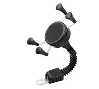 Support de Téléphone Antichoc en X pour Moto, Métal et Plastique Noir | Fixation Stable pour Mobile, Quatre Pieds Antidérapants, Résistance Corrosion et Températures, Usage Atv