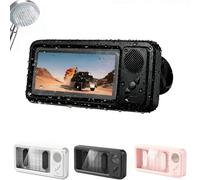 Support de téléphone Aqua Play, étui de téléphone de douche étanche Aqua Play, haut-parleur Bluetooth intelligent intégré, rotation à 360 ° peut être installé sur n'importe quelle surface (Black)