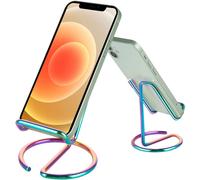 Support de téléphone arc-en-ciel en métal pour bureau - Compatible avec tous les téléphones, iPhone, Switch et iPad