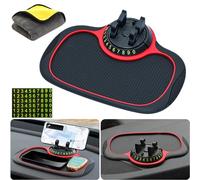 Support de Téléphone Automatique de Tapis Antidérapant de Voiture Multifonction, Universels Tapis Antidérapant pour Tableau de Bord de Voiture avec Support de Téléphone Rotatif à 360 ° (1 Pièce)