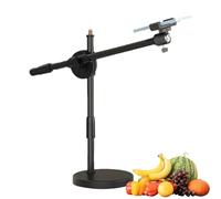 Support de téléphone avec anneau lumineux à LED, anneau lumineux au-dessus de la tête, trépied pour appareil photo de nature morte et diffusion en direct