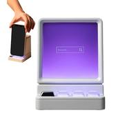 Support de téléphone avec Haut-Parleur, Support Mobile Domestique avec Audio | Style rétro Ordinateur avec Haut-Parleur à Induction sans Fil et lumières