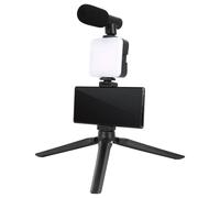 Support de téléphone avec lumière, lampe à selfie pour téléphone | Trépied à selfie | Support stable LED pour selfie pour téléphone portable multifonction pour enregistrement vidéo, maquillage, en