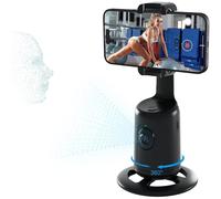 Support de téléphone avec suivi automatique du visage, rotation à 360, support de caméra intelligent pour prises de vue en direct et vlogs