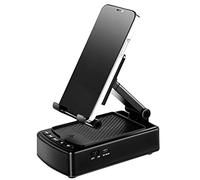 Support de téléphone Bluetooth avec câble de charge USB - Support audio portable 3 en 1 avec 2 piles intégrées pour une qualité sonore sans perte - Idéal pour la maison, le bureau ou les voyages
