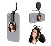 Support de téléphone circulaire avec modes d'éclairage naturel chaud et froid Design pliable 90 minutes de temps de fonctionnement pour diffusion en direct Lumière de téléphone de poche