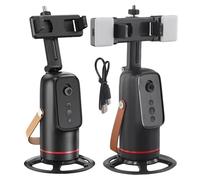 Support de téléphone de - 9,6 x 18 x 8 cm - Rotation à 360° - Trépied Qui Suit Votre Mouvement avec Rechargeable et Portable - Création de Contenu en Direct pour conférences, appels, blogueurs