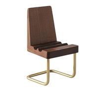 Support de téléphone de bureau pour téléphone portable petit type chaise | Base en bois réglable, accessoires de bureau universels compatibles avec tous les smartphones pour la maison et le travail