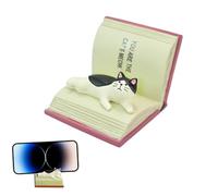 Support de téléphone de bureau - Support pour smartphone en forme de chat | Chat couché peint à la main | Compatible avec la plupart des appareils | Élément décoratif mignon, accessoire de table pour