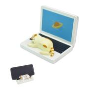 Support de téléphone de bureau - Support pour smartphone en forme de chat | Chat couché peint à la main | Compatible avec la plupart des appareils | Élément décoratif mignon, accessoire de table pour