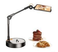 Support de téléphone de bureau | Support télescopique réglable en acier au carbone ABS pour cours en ligne Vlog cuisine maison bureau blanc noir