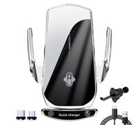 Support De Téléphone De Charge Sans Fil - Serrage En Avec Système De Refroidissement Pour Une Poignée De Téléphone Stable | Parfait Pour La Navigation GPS, Appels Mains Libres