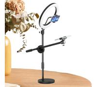 Support de téléphone de lumière d'anneau de LED, lumière d'anneau de selfie avec support | Support de trépied monté sur caméra pour l'enseignement en ligne, production vidéo