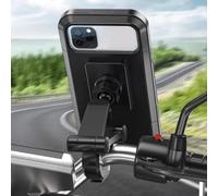 Support de téléphone de moto pour appareils de 7", étanche et résistant aux chocs avec rotation à 360 degrés, pour la plupart des motos et vélos électriques (rétroviseur)