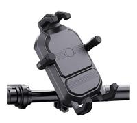 Support de téléphone de moto : support de charge sans fil, support de téléphone portable antivol, base de montage rotative à 360 °, absorption des chocs, montage réglable pour e