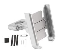 Support de téléphone de vélo en alliage d'aluminium de qualité supérieure, support de téléphone portable rotatif avec coussinet en silicone pour vélos, motos, appareils de 4 à 7 (Argent)