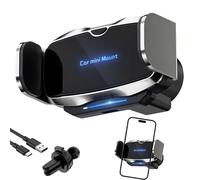 Support de téléphone de voiture à 360° - Fixation automatique, clip d'aération - Mains-support - Stabilisateur anti-secousses - Parfait pour les accessoires de voiture, une conduite sûre et un accès