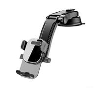 Support de téléphone de voiture avec rotation complète à 360 degrés pour tableau de bord et pare-brise avec pince sécurisée et couche en silicone pour la protection du téléphone (brillant)