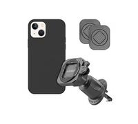 Accezz EasyLock Support de téléphone de voiture - Avec coque pour Apple iPhone 14 - Grille de ventilation - Rotation à 360 degrés - Noir
