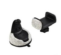 Support de téléphone de voiture en cristal pour fille - Bling - Support de tableau de bord avec clip d'aération - Accessoires intérieurs en strass compatibles avec la plupart des smartphones - Blanc