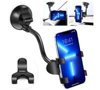 Support de téléphone de voiture ivoler, bras long, pince universelle pour pare-brise avec double clip, ventouse puissante, compatible avec iPhone 15