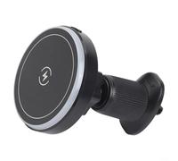 Support de téléphone de voiture, noir, lot de 1 support pour grille d'aération avec ventouse magnétique, chargement sans fil pour la navigation de smartphones et maintien stable sur les routes