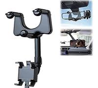 Support de téléphone de voiture - [Nouvelle version 2022] Multifonction Rétroviseur de voiture Rotatif et Rétractable Support de téléphone universel à 360 degrés pour (1 pièce)