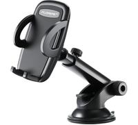 Support de téléphone de voiture, pare-brise et tableau de bord à double usage, rotation libre et rétractable, noir