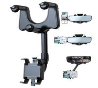 Support De Téléphone De Voiture Rotatif Et Rétractable À Clip Universel,Support D'enregistrement De Conduite De Rétroviseur,Support De Téléphone Portable Gps Black Upgrade