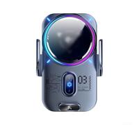 Support de téléphone de voiture sans fil, 25 W, support de voiture actif semi-conducteur de refroidissement sécurisé pour grille d'aération pour téléphone 12-15 S23 S24 Pixel et téléphones (gris, 15 W