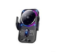 Support de téléphone de voiture sans fil, charge de 25 W, support de voiture actif semi-conducteur de refroidissement sécurisé pour grille d'aération pour téléphone 12-15 S23 S24 Pixel et téléphones