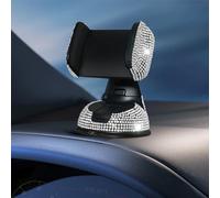 Support de téléphone de voiture, support de téléphone portable de voiture incrusté de diamants, supports de navigation for ventilation, supports de téléphone portable rotatifs, support automobile univ