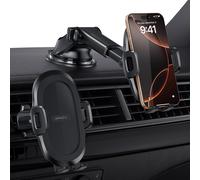 Support De Téléphone De Voiture, Support Universel À 360° Pour Tableau De Bord Et Pare-Brise, Compatible Avec Iphone 12/11/Pro, Samsung S21 Et Plus De 4,7"" À 6,8"" (Ventouse + Crochet