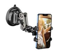 Support de téléphone de voiture universel pour tableau de bord - Support à ventouse - Poignée anti-tremblement - Support mobile rotatif à 360 ° - Pour enregistrement vidéo, navigation, fonction mains