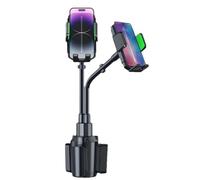 Support de téléphone double col de cygne pour voiture - Support de téléphone de navigation avec base pour tasse de voiture | Support réglable pour tablette avec porte-gobelet pour voiture |