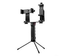 Support de téléphone double position pour streaming avec base intégrée pour réduire le flou de mouvement pendant les diffusions en direct (version trépied)