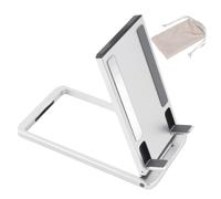 Support de téléphone en alliage d'aluminium pour iPhone et Samsung. Compatibilité universelle. Design ergonomique et pliable. Format de poche.