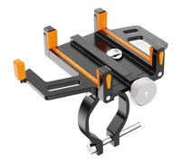 Support de téléphone en alliage d'aluminium pour vélo et moto avec démontage rapide et système antichoc (orange)
