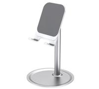 Support de Téléphone en Alliage D'aluminium Tablette de Bureau Réglable | Angle Ajustable, Hauteur Modulable, Base Antidérapante ABS Silicone, Usage Maison et Webcasts