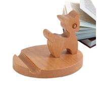 Support de téléphone en bois - Base en bambou avec trou de charge, design compact et pratique, amplificateur de son intégré pour bureau, idéal pour les smartphones et la décoration