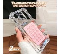 Support de téléphone en forme de pomme rose 1 x support à ventouse transparent, étui de téléphone antichoc avec coussin d'air compatible avec 16 Promax 16 Pro 16 plus 16/ /Redmi, étanche, anti-chute,