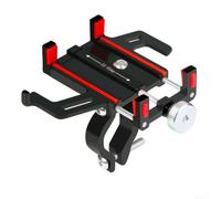 Support de téléphone en métal pour vélo - Support à libération rapide pour navigation sur smartphone - VTT - Pour scooter - Anti-vibrations - Prise en main sûre - Rouge