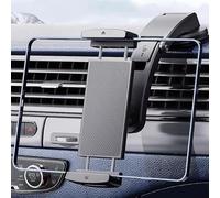 Support de téléphone et tablette de voiture avec clip d'aération et poignée en métal antidérapante pour appareils de 7 à 15" avec réglage facile de l'angle (tableau de bord)