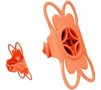 Support de téléphone flexible en silicone pour vélo de route offrant un positionnement stable de l'appareil et une accessibilité complète à l'écran tactile (orange)