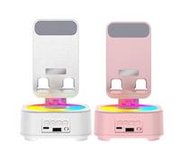 Support De Téléphone Haut-parleur - Support De Téléphone Audio Antidérapant | Lumières LED, Śupport Mobile, Accessoires Ďe Jeu En Streaming Portables ABS, Šupport Sonore Đe Bureau Réglable Pour Le Div
