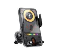 Support De Téléphone Intelligent 2-en-1 Rotatif pour Voiture avec Chargeur sans Fil Intégré, Idéal pour Les Trajets Quotidiens (Noir)