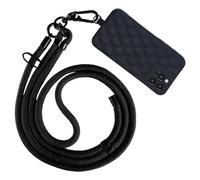 Support de téléphone Lanyard : support en nylon anti-vol en agneau, languette de sangle multifonction pour la plupart des smartphones, accessoires de voyage, noir, Consulte la descripción