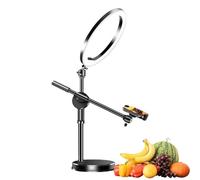 Support de téléphone léger à anneau LED | Selfie Ring Light with Stand and Phone Holder - Overhead Camera Mount Stand pour l'enseignement en ligne, la production vidéo