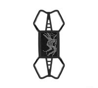 Support de téléphone léger en silicone pour vélo, haute élasticité, absorption des chocs, pince réglable sans outil pour appareils de 4,7 à 7,2 pouces, support double orientation (noir)